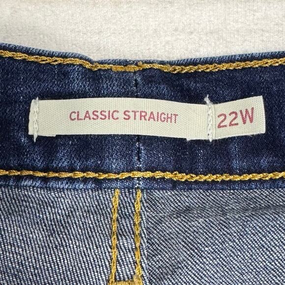 Levi's Blue Denim Classic Straight Jeans Plus Size 22W - Picture 9 of 12